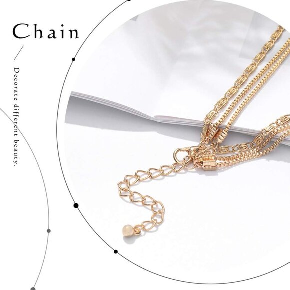 Gothic Nefertiti Gold Layered Necklaces for Dazzling Rave Parties and Daily Wear - Picture 5 of 7